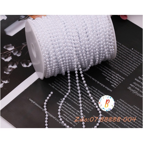 Dây chuỗi hạt trai nhựa 4mm làm trang trí handmade