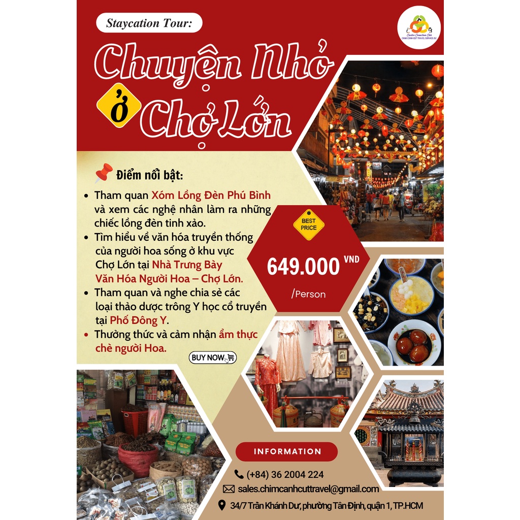 chương trình du lịch "Chuyện Nhỏ Ở Chợ Lớn" - 1 Ngày - Chim Cánh Cụt Travel JSC