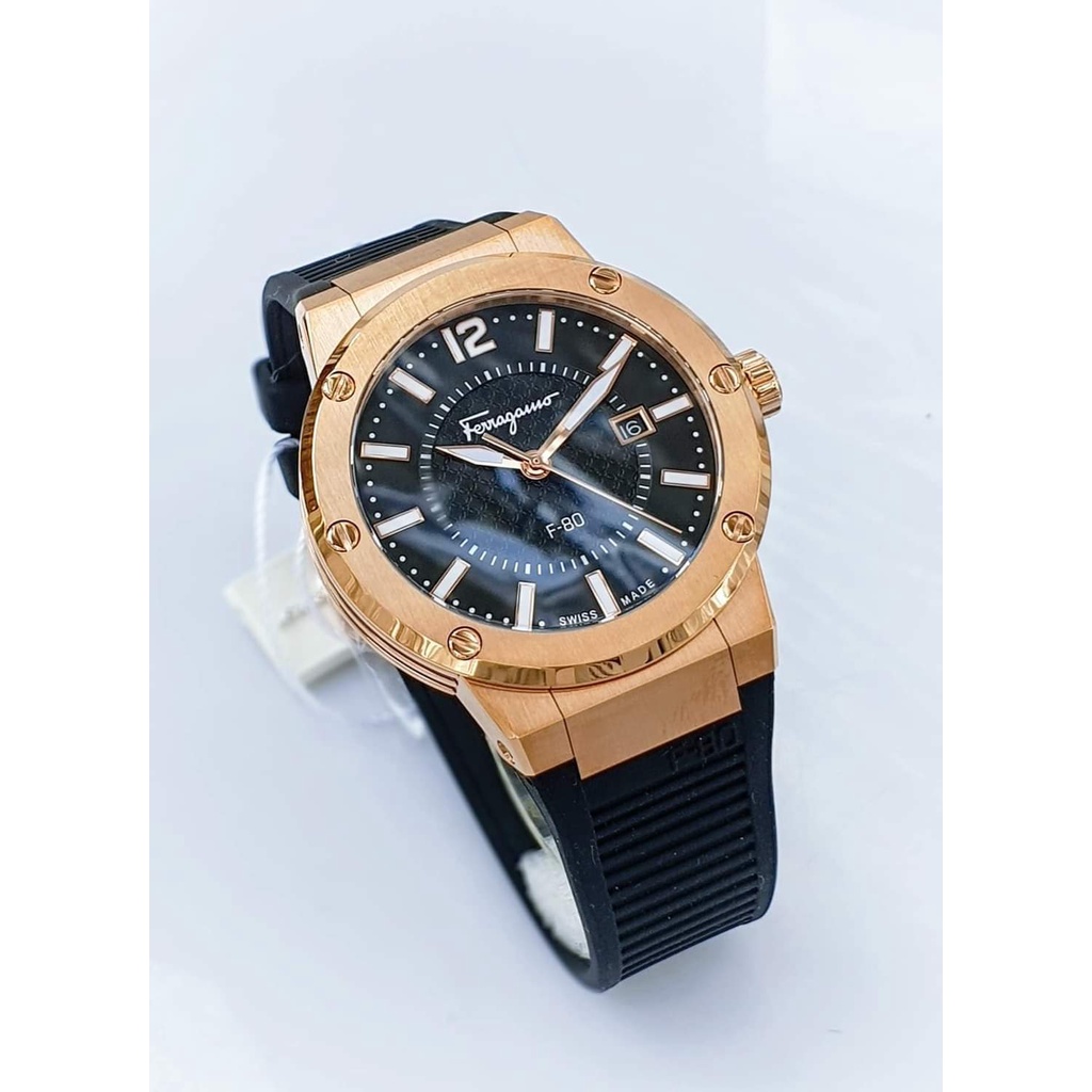 Đồng hồ nam chính hãng Salvatore Ferragamo F80 SFHY01722 - Máy quartz pin Thụy Sĩ - Kính sapphire - Dây cao su