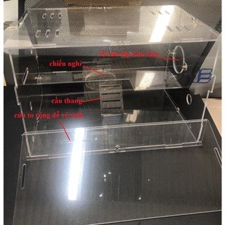 Lồng Hộp Nuôi Chuột Hamster mica trong dày 3mm (Có làm kích thước theo yêu cầu)