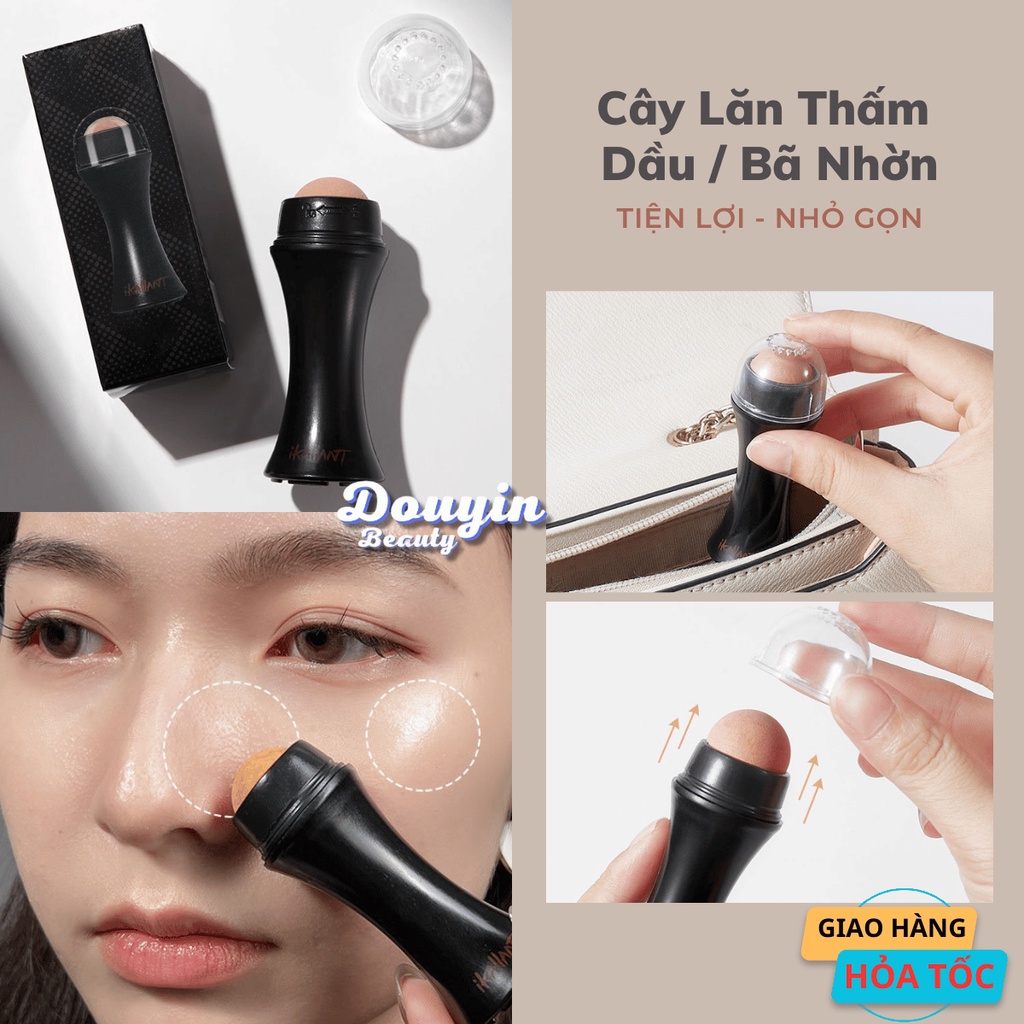 Cây Lăn Hút Dầu Bã Nhờn Thanh Lăn Dầu Massage Mặt Bằng Đá Núi Lửa Ikallant GECOMO DD07 - Douyin Beauty