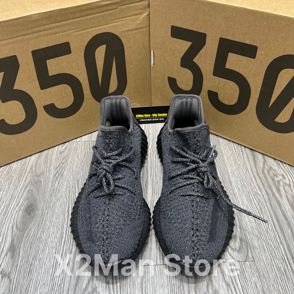 , Giày Sneaker Yz350 Đen Full Phản Quang - Đế Boot Ép - Sc