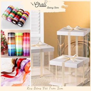 Cuộn ruy băng lụa trơn (2cm * 25m) ,Phụ Kiện trang trí Bánh kem ,hoa tươi ,quà tặng