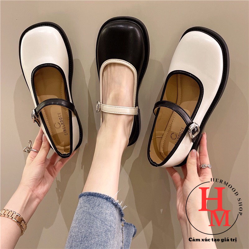 Giày Búp Bê Nữ Lolita Ôm Chân Cao Cấp - Giày Nữ Da Mềm Thời Trang HERMOOD GBB01