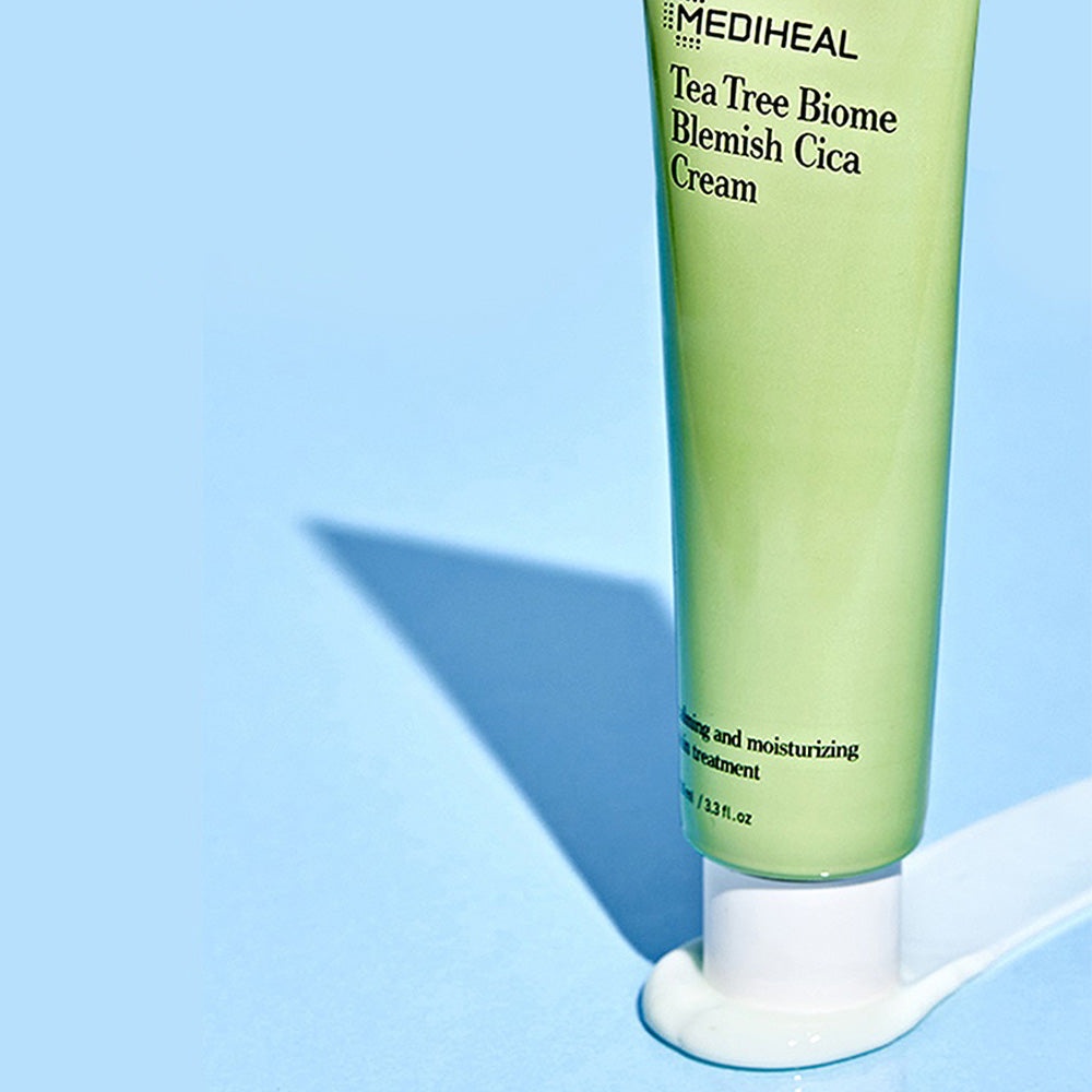 Kem Dưỡng Chiết Xuất Tràm Trà Rau Má  Cho Da Nhạy Cảm Mediheal Tea Tree Biome Blemish Cica Cream 100ml