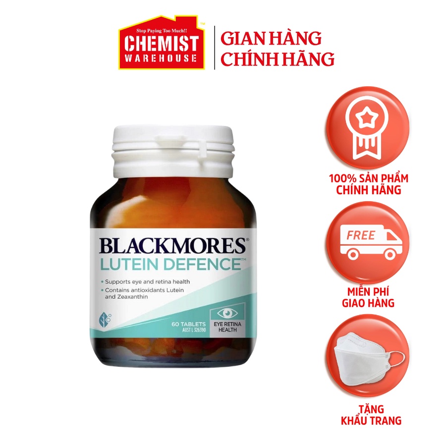Viên uống bổ mắt, tăng cường thị lực Lutein Defence Blackmores của Úc 60 viên cải thiện sức khỏe mắt
