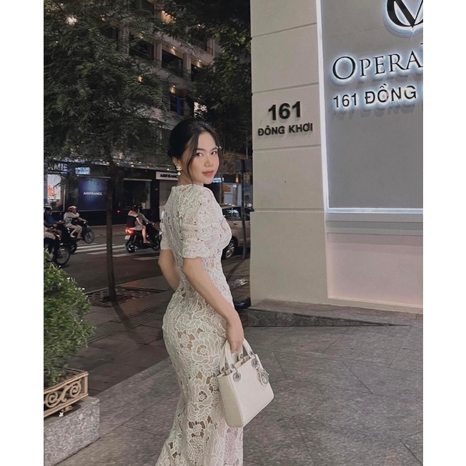 ĐẦM MIDI REN HOA TIỂU THƯ SANG TRỌNG