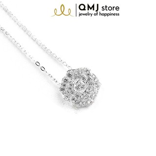 Dây chuyền bạc QMJ Rose nạm đá tấm cao cấp - Q018