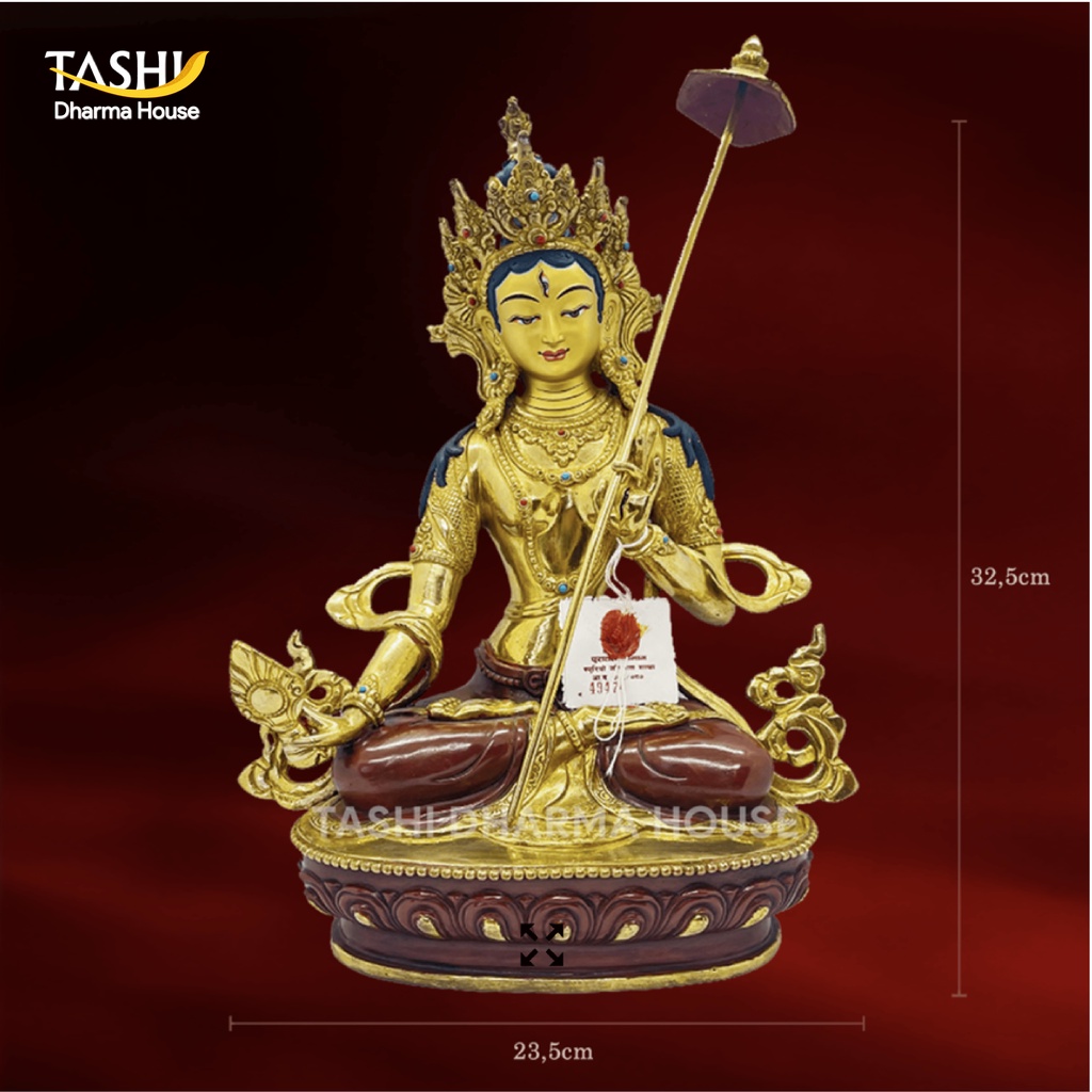 Tượng Bạch Tán Cái Phật Mẫu (chưa yểm) - Đồng - Màu vàng - (C35xR23.5xS12,5) [Tashi Dharma House]