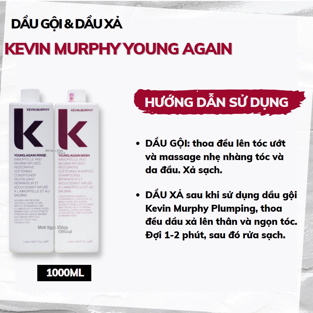 Dầu gội xả trẻ hóa tóc Kevin Murphy Young Again 1000ML