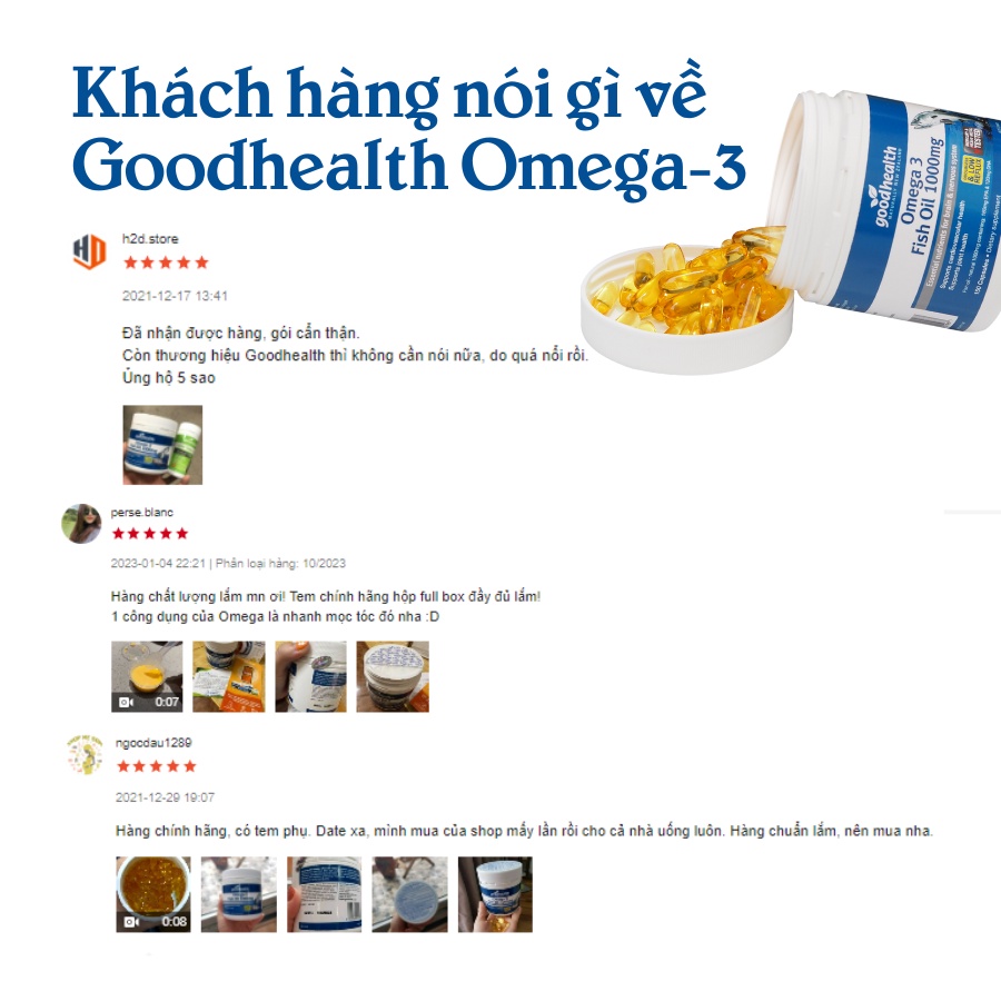 Viên dầu cá hỗ trợ tim mạch, não bộ, thị lực Goodhealth Omega 3 Fish Oil 1000mg 150 viên