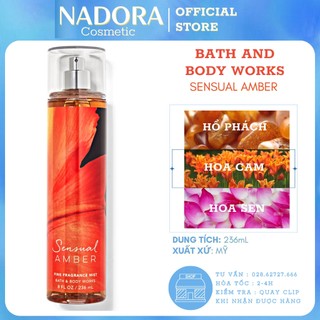 XỊT THƠM TOÀN THÂN - SENSUAL AMBER BATH AND BODY WORKS - BODY MIST - 236ML