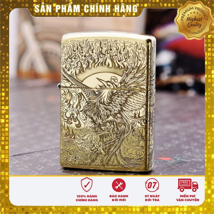 Mô Hình Bật L ửa Zịppo ZP38 - Hột quẹt Zịppo Phượng Hoàng Lửa