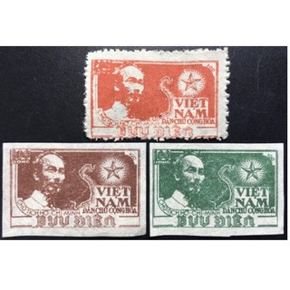 Bộ tem sưu tầm việt nam bác hồ - 3 con stamps