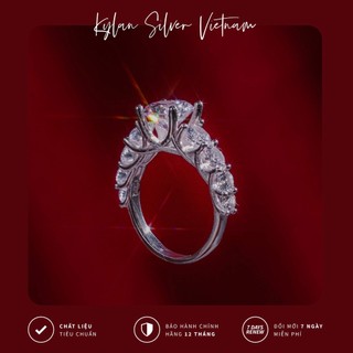 Nhẫn bạc nữ kylan silver 9 đá kim cương nhân tạo kl0105
