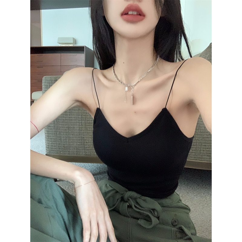 Áo hai dây ZHELIHANGFEI ôm dáng phong cách Hàn Quốc dễ phối đồ