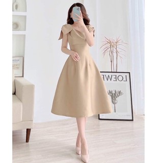 Đầm dự tiệc cổ lệch thiết kế cao cấp bigsize NQ323