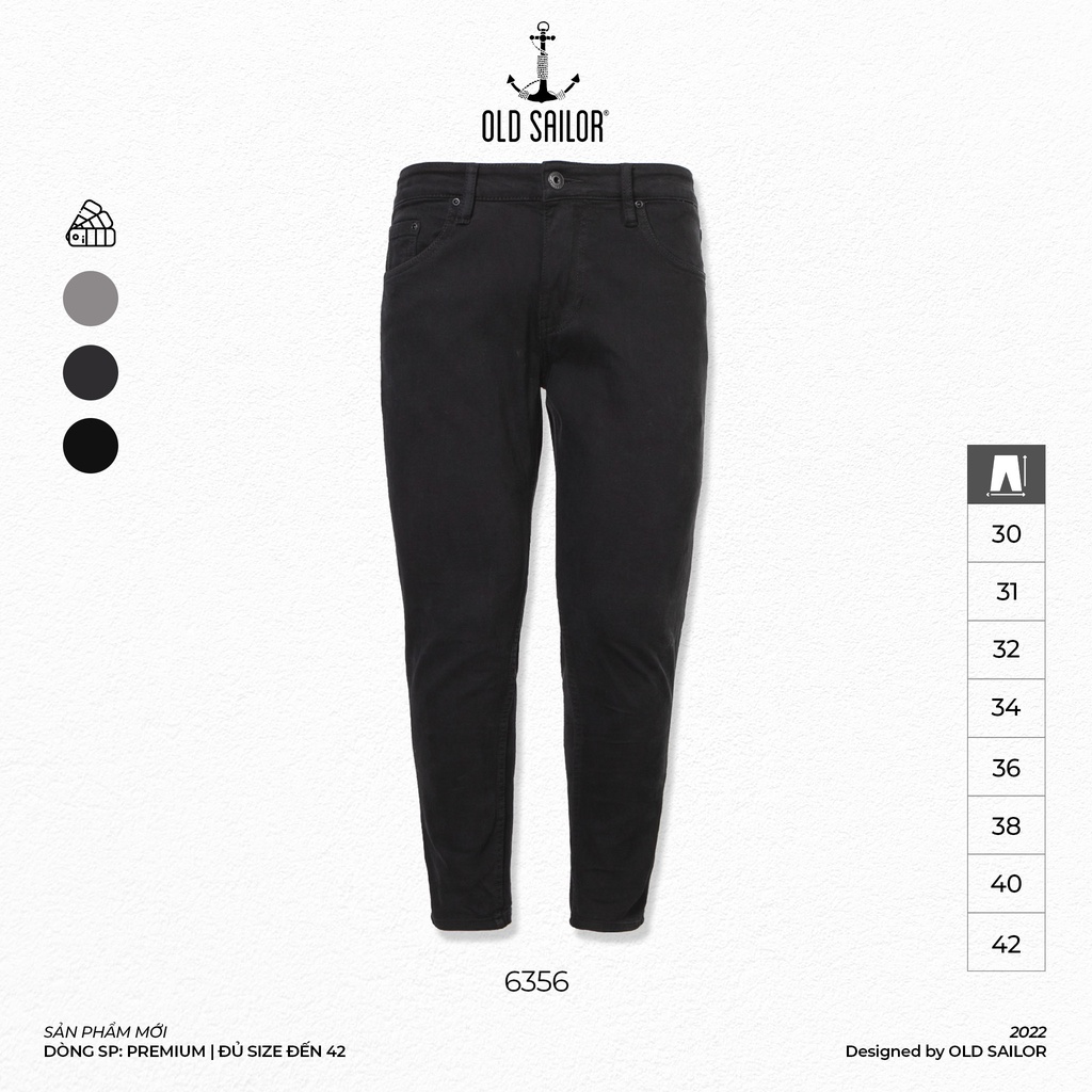 Quần Jean Trơn Nam OLD SAILOR Chất Vải Denim Mềm Dày Dặn Co Giãn Tốt Form Chuẩn Carrot Bigsize