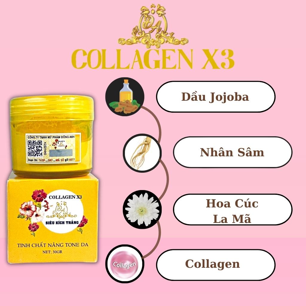 Kích Trắng Collagen X3 Mỹ Phẩm Đông Anh Chính Hãng Kích Trắng Nâng Tông