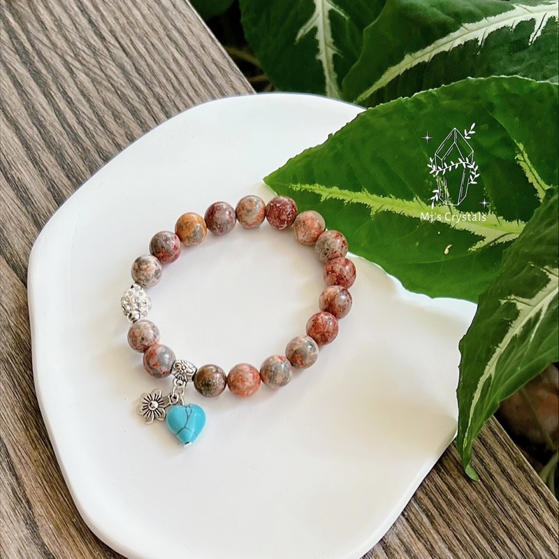 Vòng tay Leopard Skin Jasper hoa văn báo đốm nhiều màu sắc độc đáo