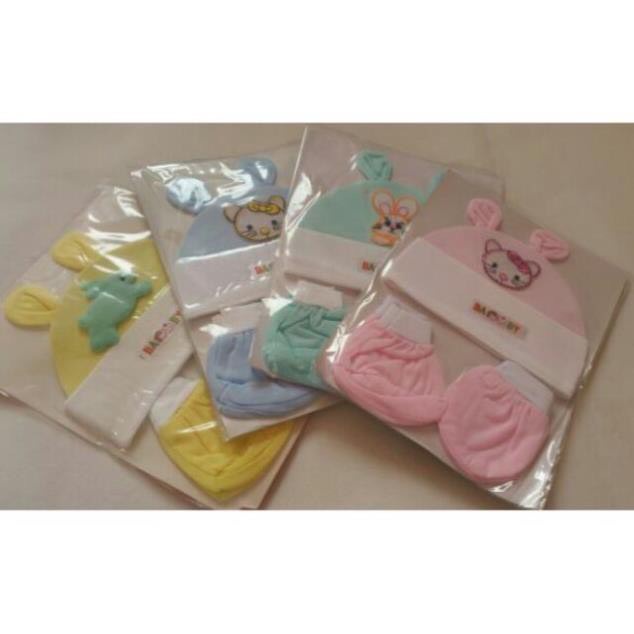 Sét mũ sơ sinh và bao tay bao chân 5 MÓN chất đẹp đáng yêu cho bé