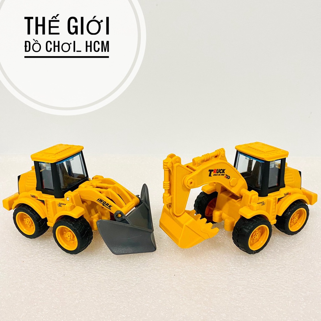 [TRỢ GIÁ- CHẠY CÓT] Đồ chơi trẻ em xe công trình kéo cót chạy rất mạnh dành cho bé thích mô hình xe xúc xe ủi xe cẩu