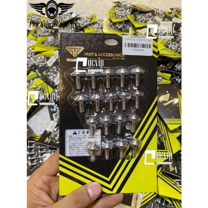 [Giá Siêu Rẻ] Bộ Ốc Dàn Áo Salaya Thái Inox 304 Gắn Ex,Win,Win X,Wave,Dr,Si,Fu,Vario,AB,Mio M3,Satria,Sonic,Vision 9999