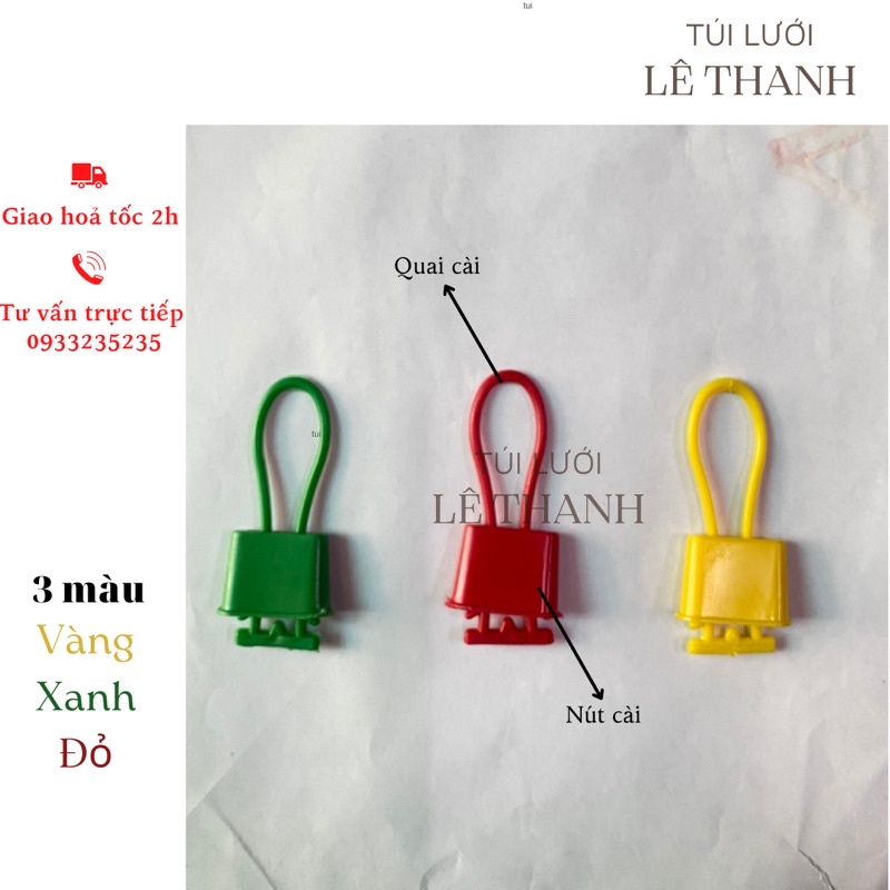 Quai và nút cài nhựa của túi lưới