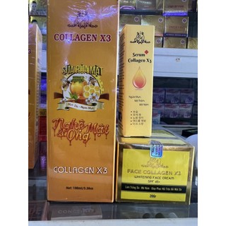 Combo kem face + serum mụn thâm x3 + sửa rửa mặt nghệ mật ong collagen x3 _ mỹ phẩm đông anh