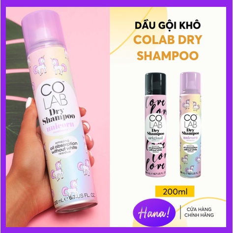 [200ml UK nhập Hàn] Dầu gội đầu khô Colab Dry Shampoo Unicorn  - Tóc bồng bềnh chỉ sau 5 giây