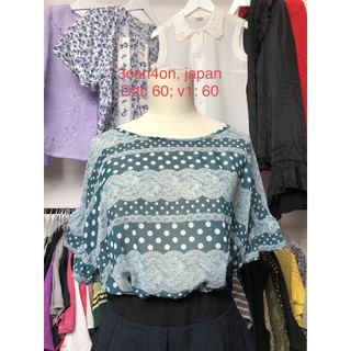 Áo sơ mi si tuyển 2hand voan xanh