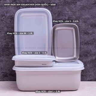 KHAY INOX 304 EDELKOCHEN (XUẤT HÀN QUỐC) - Xám