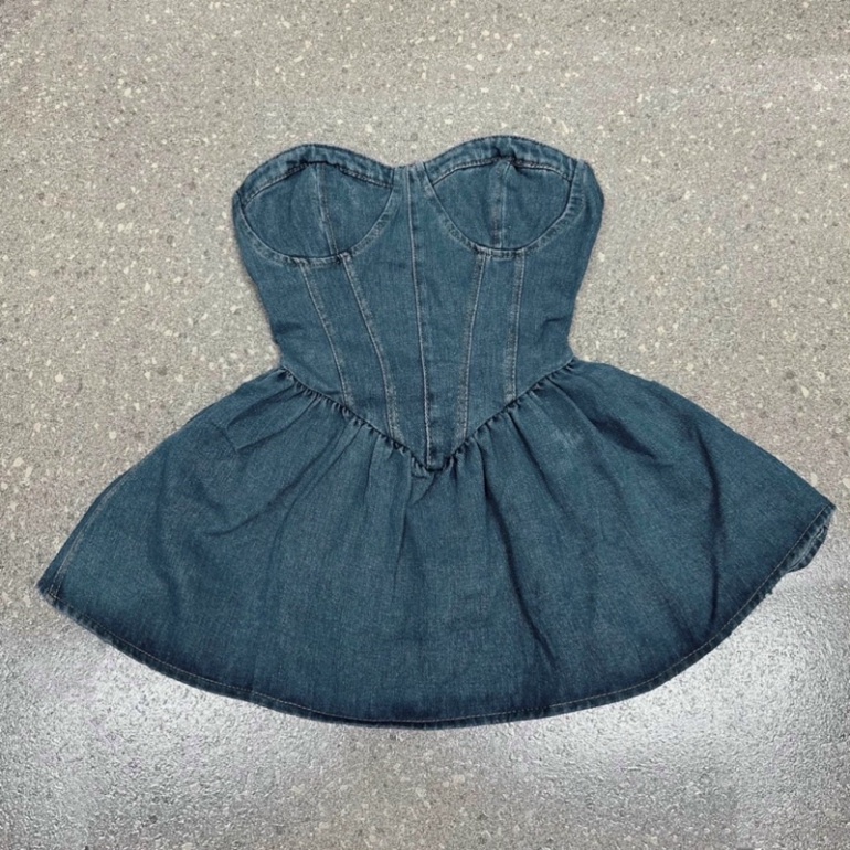 Áo Jean Xoè Cúp Ngực Có Lưng Chun Hàng Kèm Ảnh Thật CC023 (Hoả Tốc) | BigBuy360 - bigbuy360.vn