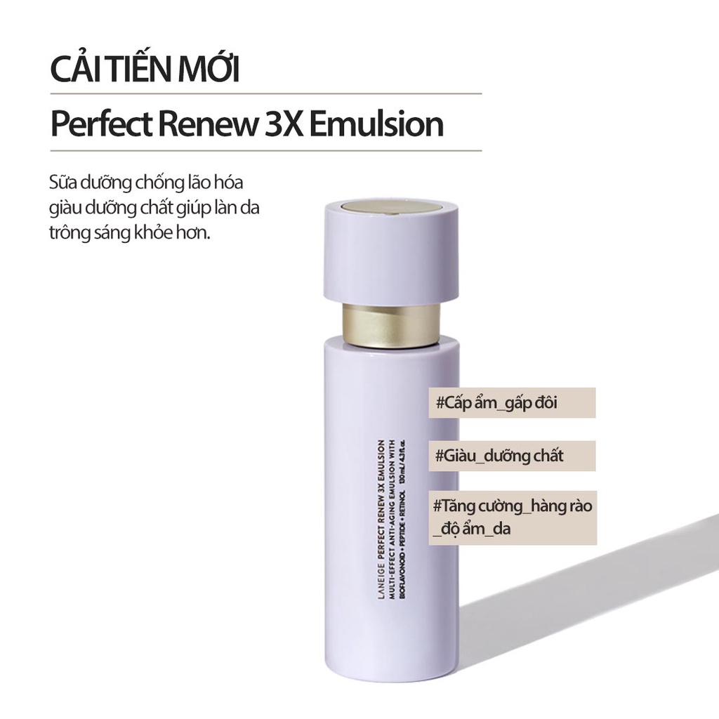 [NHẬP COSLNG623 -100K] Sữa dưỡng giúp ngăn ngừa lão hóa LANEIGE Perfect Renew 3X Emulsion 130ml