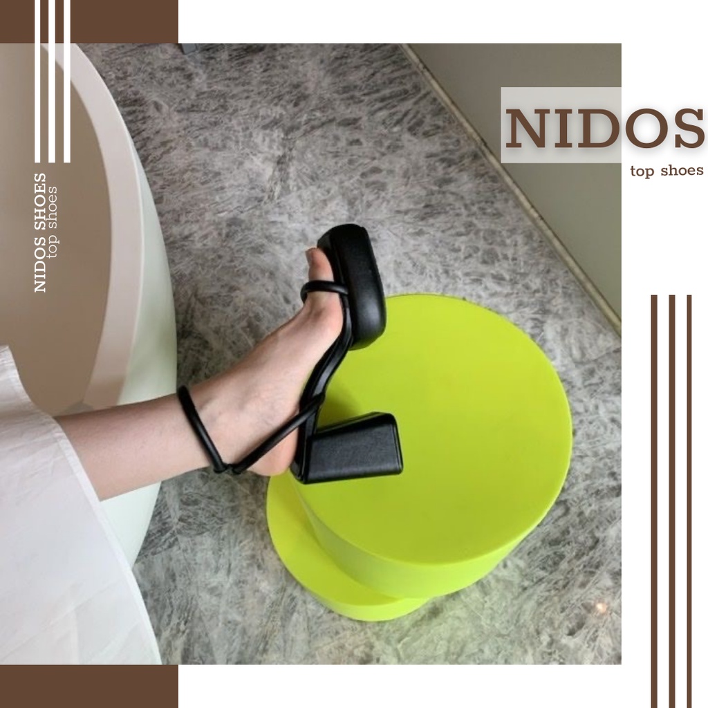 Giày Cao Gót Nữ Đế Vuông Nidos 10cm, Giày Sandal Cao Gót Nữ Siêu Xinh, Siêu Xịn
