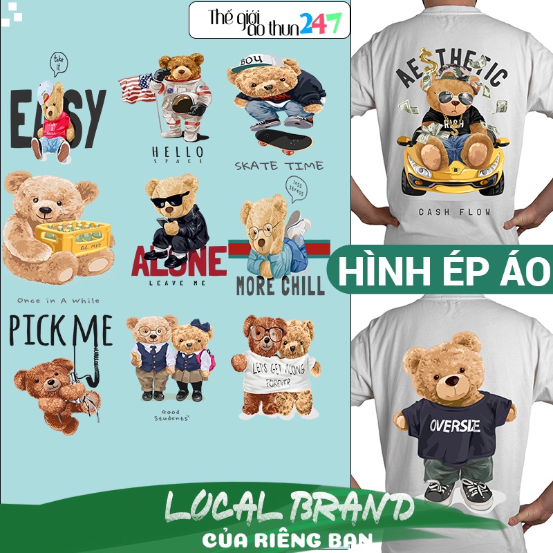 - Hình Gấu Teddy 32 in bằng bàn ủi, bàn là