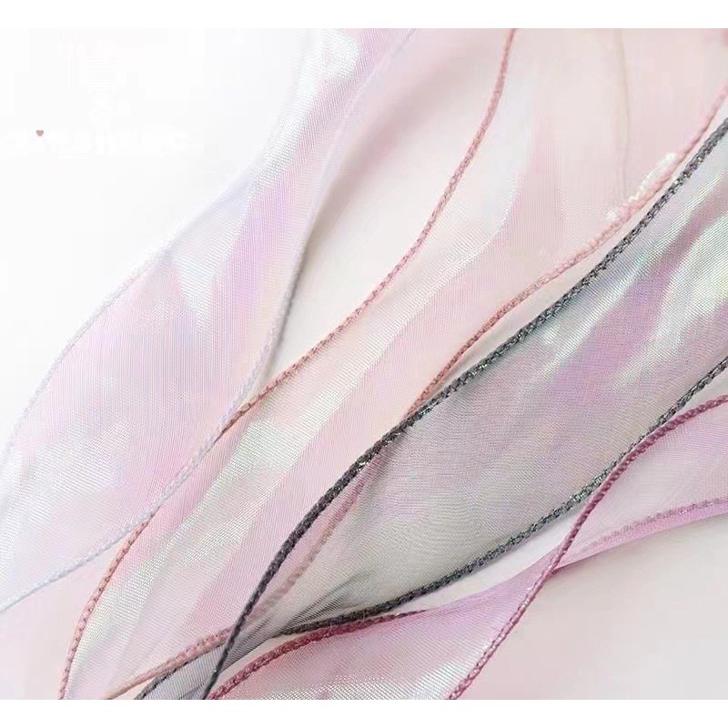 Ruy băng lụa voan ánh kim 4 cm