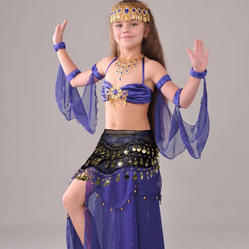 Khăn Choàng Hông Múa Bụng Đính Đồng Xu Vàng Lấp Lánh 3 Lớp