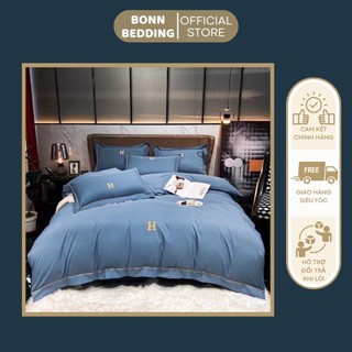 BỘ CHĂN GA GỐI LỤA CHỮ H cao cấp, nhập khẩu- Set ga gối lụa 4 món - BonBedding