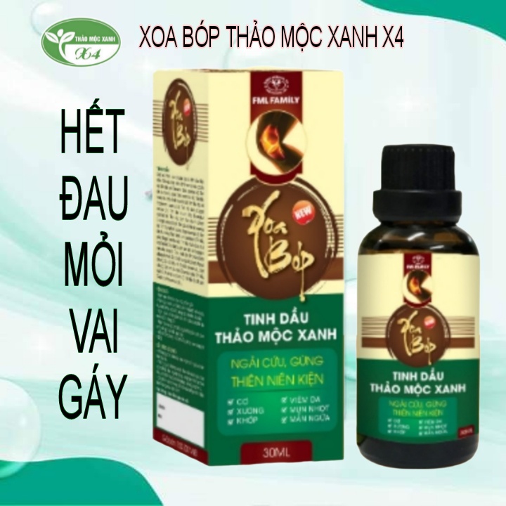 Tinh dâu ngải cứu xoa bóp thảo mộc xanh x4 hết đau mỏi vai gáy