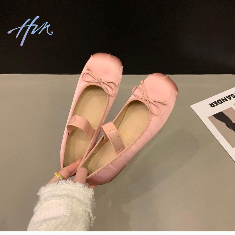 Giày Búp Bê Mary Jane Đế Bằng Màu Hồng / Bạc Phong Cách Retro Thời Trang Mùa Xuân 2023 Mới