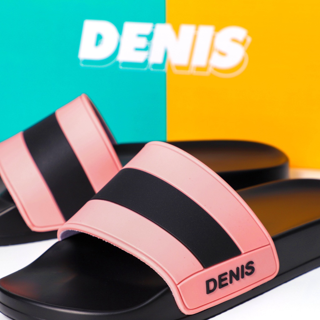 Dép Quai Ngang Denis Unisex Slipper đế PU đen cao cấp màu Hồng thời thượng SP09