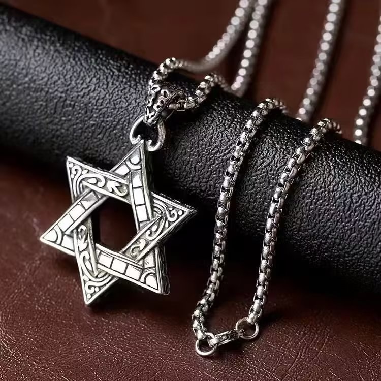 Vòng cổ Hai Mặt Bằng Thép Titan Phong Cách Hip hop Đường Phố Mỹ Thời Trang Cho Nam 2023 Mới