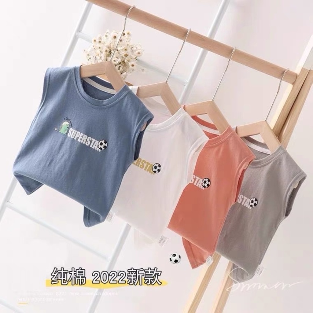 Áo ba lỗ bé trai bé gái, áo sát nách in hình quả bóng chất cotton thoáng mát-BINBON KIDS