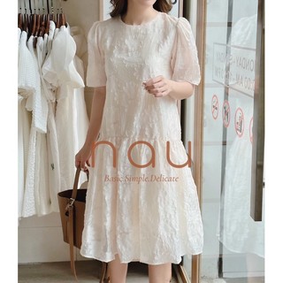 Đầm voan hoa nổi phối đuôi cá