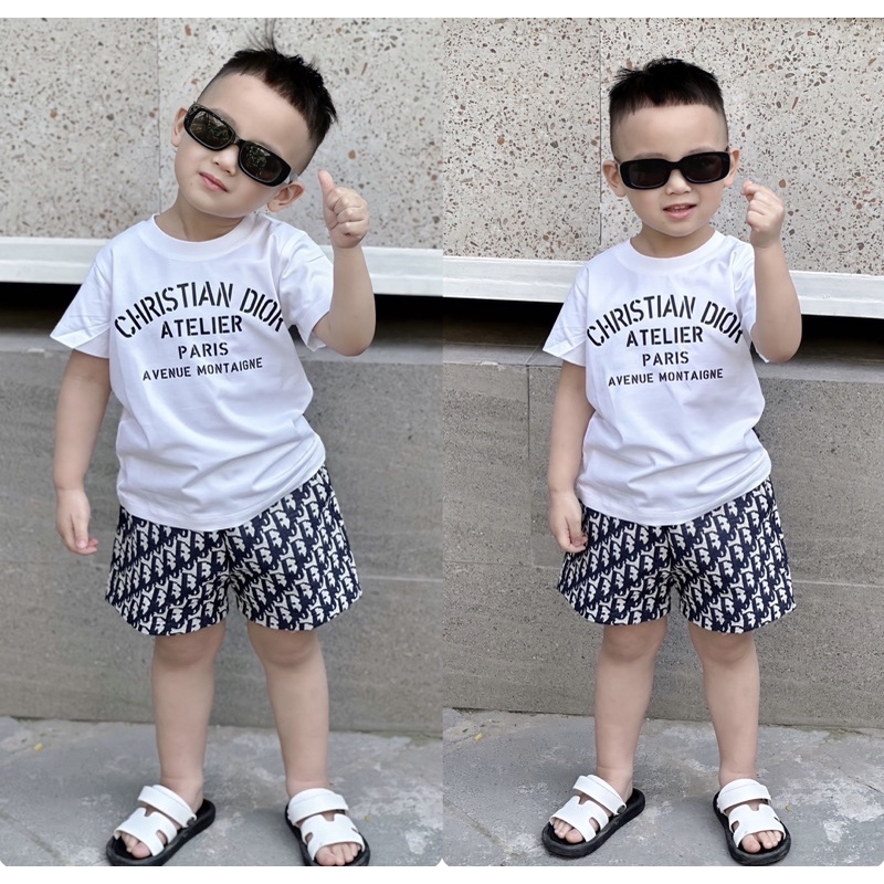 Bộ quần áo dior cho bé trai bé gái cotton