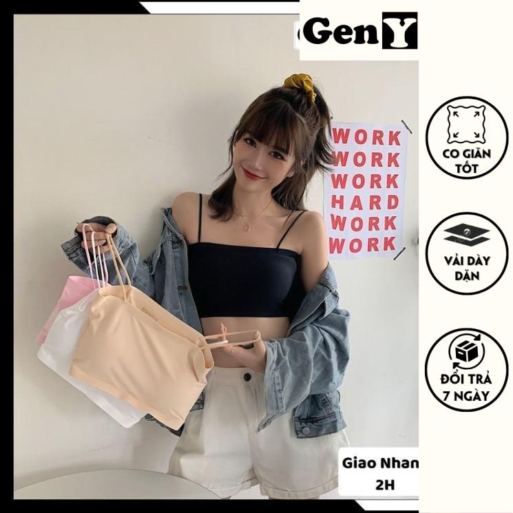 Áo lót không gọng nữ, áo bra đúc su hai dây có mút ngực GenY chất vải mềm mịn, độ co giãn tốt