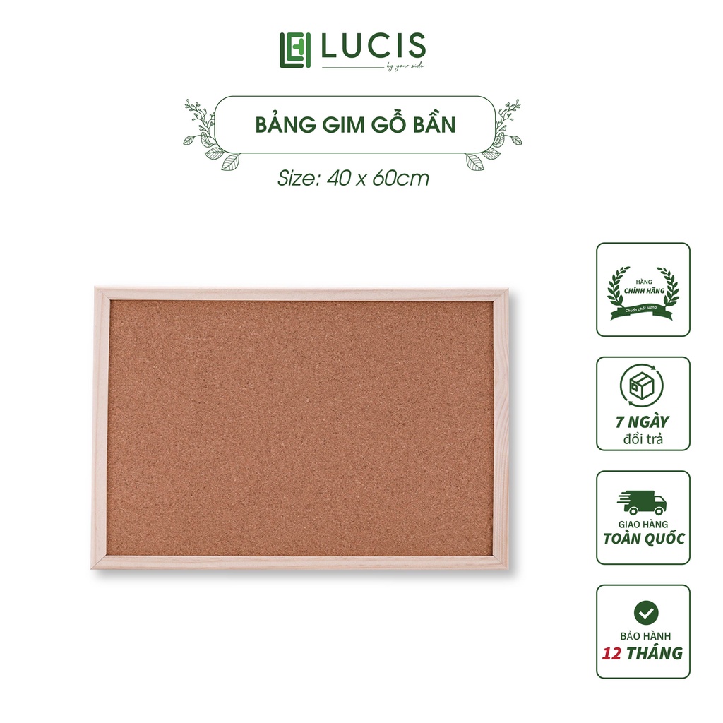 Bảng ghim gỗ bần, ghim tài liệu Lucis Decor