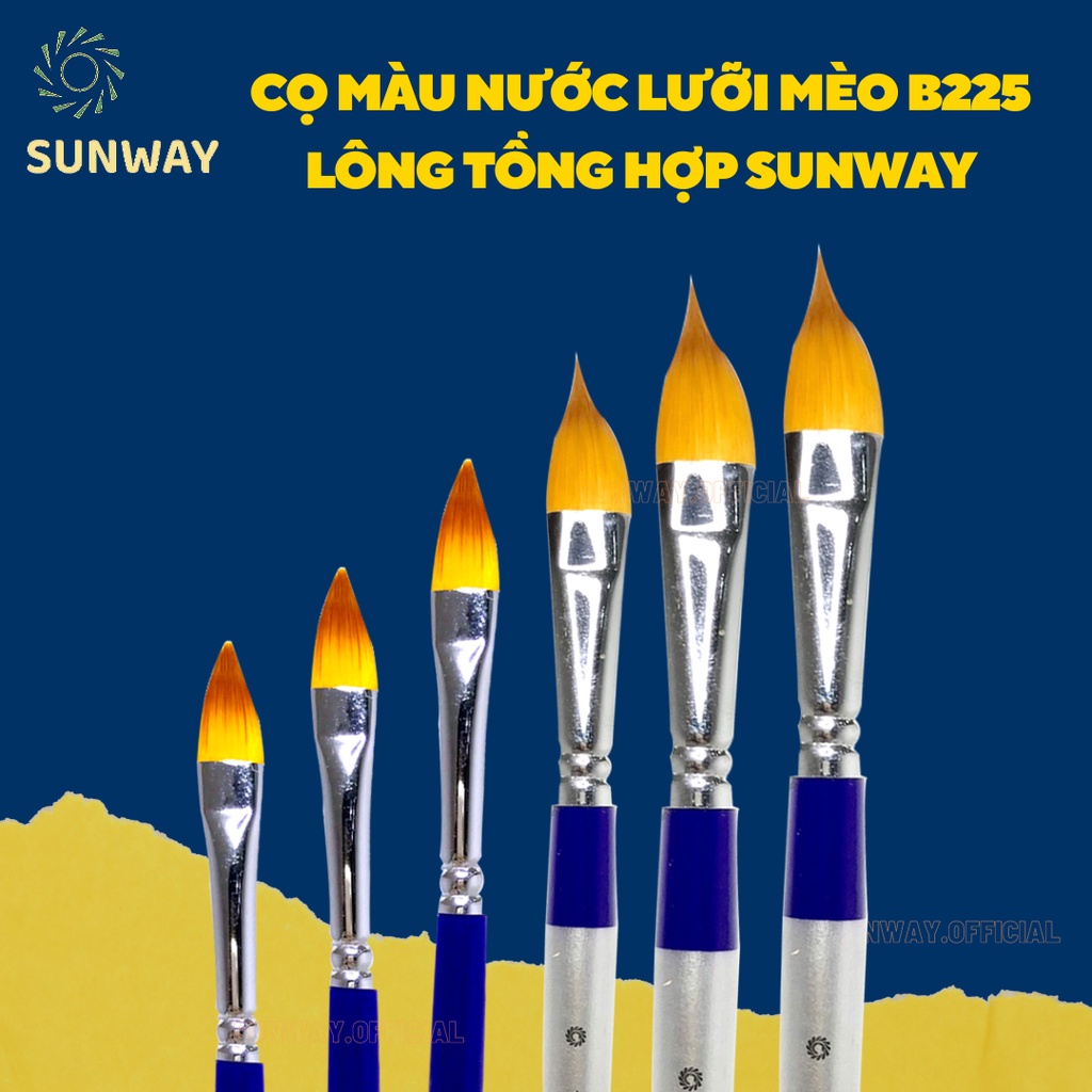 CỌ LƯỠI MÈO CÁN XANH B225 - CỌ VẼ MÀU NƯỚC