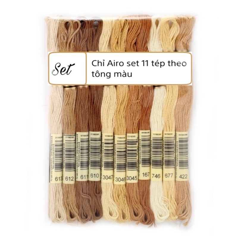 Set chỉ thêu Airo theo nhóm màu